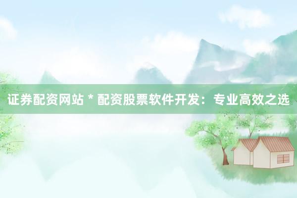 证券配资网站 * 配资股票软件开发：专业高效之选