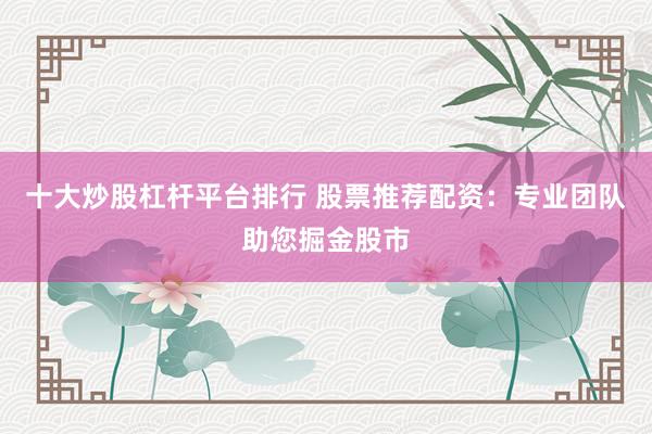 十大炒股杠杆平台排行 股票推荐配资：专业团队助您掘金股市