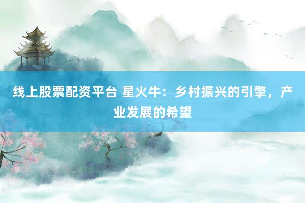 线上股票配资平台 星火牛：乡村振兴的引擎，产业发展的希望