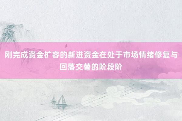 刚完成资金扩容的新进资金在处于市场情绪修复与回落交替的阶段阶