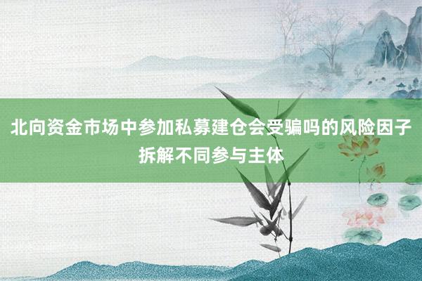 北向资金市场中参加私募建仓会受骗吗的风险因子拆解不同参与主体
