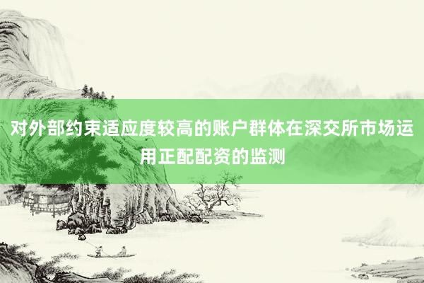 对外部约束适应度较高的账户群体在深交所市场运用正配配资的监测