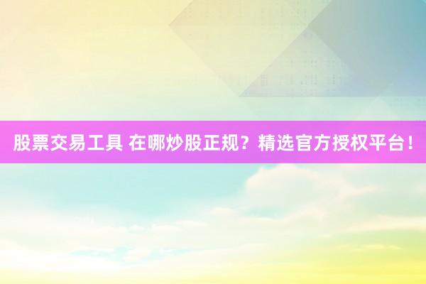 股票交易工具 在哪炒股正规？精选官方授权平台！