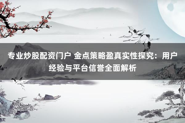专业炒股配资门户 金点策略盈真实性探究：用户经验与平台信誉全面解析