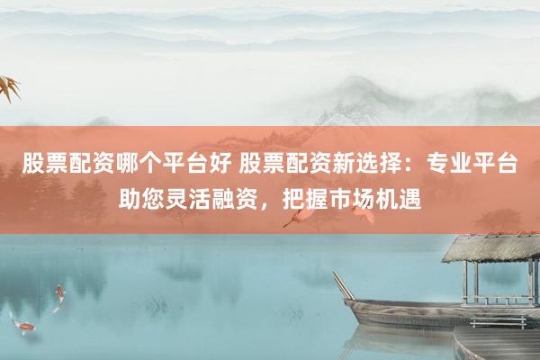 股票配资哪个平台好 股票配资新选择：专业平台助您灵活融资，把握市场机遇